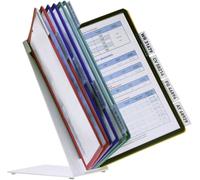 Durable 557000 Vario Table Pupitre Métallique de Table 10 Pochettes pour Consultation et Présentation Documents A4 Coloris Assortis