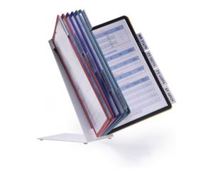 Durable Pupitre tôle en acier gris clair, RAL 7035 10 tableaux de présentation au format Quantité:1