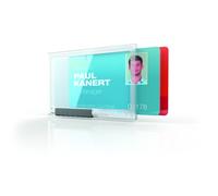 Durable Pushbox Duo Security Pass Holder 54 x 87mm Transparent Pack of 10 Badg