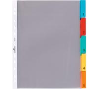 DURABLE Répertoires à pochettes A4 5 part. avec onglets multicolores scellés, Transparent, 663019