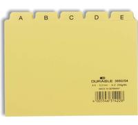 DURABLE Répertoires avec onglets imprimés 5/5 A-Z A6 PP, Jaune, 366004