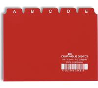 DURABLE Répertoires avec onglets imprimés 5/5 A-Z A6 PP, Rouge, 366003