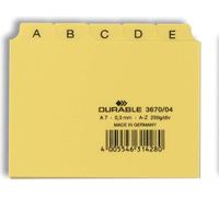 DURABLE Répertoires avec onglets imprimés 5/5 A-Z A7 PP, Jaune, 367004