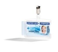 Durable ReXycle® 896219 Lot de 25 porte-badges avec clip pour 2 cartes, en polypropylène recyclé à 70% transparent