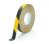 DURABLE - Ruban adhésif de marquage au sol - Ruban antidérapant DURALINE GRIP+ 25 MM COLOR - Pour sécuriser escaliers, rampes - Résistance extrême au glissement R13 - Jaune/Noir - 1 pièce - 1095130