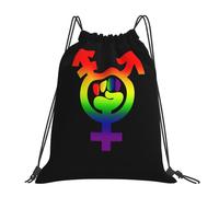 Durable Sac de Sport Drapeau P pour Le Symbole Trans Fest LGBT Sac à Motifs Sac pour école 36x42cm pour Voyage,Sport en Plein air,Camping