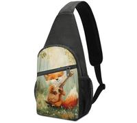 Durable Sac D'Epaule Musical Fox Ins Crossbody Bag Ultraléger Sling Sac De Poitrine Pour Vélo, Randonnée, Voyage