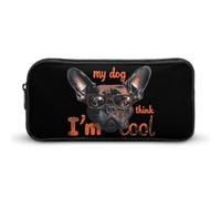 Durable Sac Porte-Stylo Mon Chien Pense Que Je Suis Un Parent D'Animal Cool Et Amoureux Des Chiens Sac Pencil Holder Anti-Salissant Trousse À Crayons Pour Fille, Adolescent, 20X9X4Cm