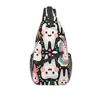 Durable Sacoche Bandouliere Dents de dessin animé Art dentaire Sac De Poitrine Casual Crossbody Bag pour Randonnée Cyclisme Camping