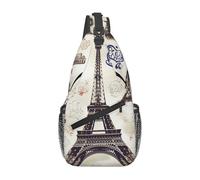 Durable Sacoche Bandouliere Tour Eiffel de Paris en France Sac De Poitrine Polyester,Multifonction Sac Poitrine pour Homme Voyage Cyclisme