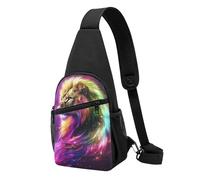 Durable Sacoche Porté épaule Art coloré de l'univers du Roi Lion de l'Espace et des Étoiles Sac Bandoulière Mode Crossbody Bag pour Cyclisme Homme Voyage