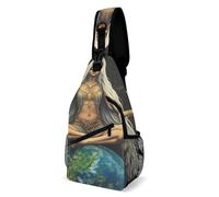 Durable Sacoche Porté épaule Peinture Abstraite de Femme Africaine Magique, Espace, Pouvoir de la Terre Sling Bag Multifonction,Mode Sac D'Epaule pour école Cyclisme Homme