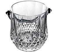 Durable Seau à Glace en Verre Cristal avec poignée, 1 Litre de Seau à Glace sans Plomb, Seau à Champagne Transparent, Garde la Glace congelée Plus Longtemps. Garder congelé