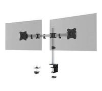 Durable Bras support écran double SELECT - pour écran jusqu'à 27 et 8kg - orientation écran à 180° - réglable en hauteur - argent - 509523