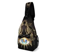 Durable Sling Bag Chakra D'Or Féminin Faisant Du Yoga Sacoche Bandoulière Multifonctionnel Crossbody Bag Pour Voyage, Sport, Courir