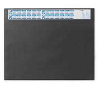 Durable Sous main de bureau, Noir, 65 x 50 cm, plastique, 720401 | Tapis de souris XXL, sous main enfant, calendrier sur 4 ans, rabat transparent, dessous antidérapant, Made in Poland