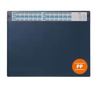 DURABLE - Sous-main de bureau - Tapis de souris XXL - Avec calendrier sur 4 ans - 65 x 48 cm - Antidérapant - Avec rabat transparent - Bleu foncé - 5 pièces - 722507