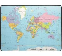Sous-main - DURABLE - Mappemonde - Plastique - 600 x 400 mm - Antidérapant - Lavable