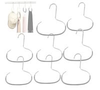 Durable Steel Hangers Maximize Closet Space with Versatile Storage, Hat Organizer Durable Stainless Steel, Durables Steels Hangers for Caps, Ties, Scarves, Clothes (Gray,8pcs)