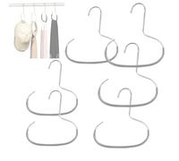 Durable Steel Hangers Maximize Closet Space with Versatile Storage, Hat Organizer Durable Stainless Steel, Durables Steels Hangers for Caps, Ties, Scarves, Clothes (Gray,6 pcs)