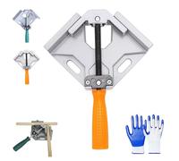 Durable Sturdy Right Angle Clamp 90,Multi Function Right Angle Clamp with Skid Handle for Woodworking,Adjustable Head and Rotating Spindle Screw,for Precise Jointing and Assembly (yellow,1PCS)