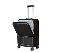 Durable Suitcase for Women Luggage with Lock and USB Charging Port,Can Be Carried on The Plane Ladies Suitcase Retro Suit Case,Black-20In