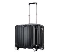 Durable Suitcase for Women Suitcases with Wheels Luggage Light Hard Edge Suitcase Small Boarding Carry on Luggage Retro Suit Case,Black-16Inch