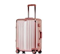 Durable Suitcase for Women Travel Luggage Suitcase Spinner with Wheels,Hardside Carry on Suitcase for Travel Retro Suit Case,Rose Gold-22In