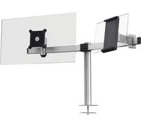DURABLE Support de moniteur PRO pour 1 écran et 1 tablette, fixation passe-câble, Argent, 508823