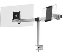 DURABLE Support de moniteur PRO pour 1 écran et 1 tablette, fixation pince, Argent, 508723