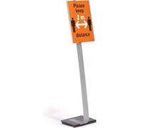 Durable Support de présentation Info Sign Stand A3, 481323 | Pied lesté pour salons et congrès, portrait ou paysage par pivotement à 90°, acrylique et aluminium, Made in Germany