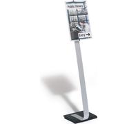 DURABLE Support d'information sur pied CRYSTAL SIGN® STAND A3, Argent, 481923