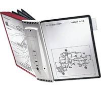 Durable Support mural pour panneau transparent SHERPA WALL 10 - 5631 rouge, noir DIN A4 Nombre de pochettes transparentes