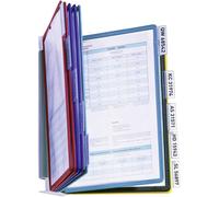 Durable Support mural pour panneau transparent VARIO WALL 10 - 5567 rouge, jaune, vert, bleu, noir DIN A4 Nombre de pochettes transparentes incluses 10