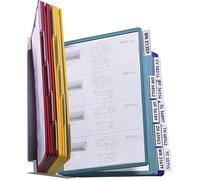 Durable Support mural pour panneau transparent VARIO WALL 20 - 5512 bleu, jaune, vert, rouge DIN A4 Nombre de pochettes transparentes incluses 20