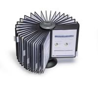 Durable Support rotatif Sherpa Carousel Table 40 A4, Noir, 563301 | Présentoir de documents, 40 pochettes et 40 onglets, poignée supérieure, 1 pièce, Made in Germany