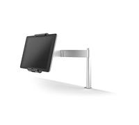 Durable Support Tablette Bureau Ipad de 7 à 13", Argenté, 893123 | Bras articulé et fixation pince, pour tablette tactile, antivol à clé, rotation 360°, socle aluminium, Made in Germany