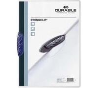 Durable Chemise de classement Swingclip 226007 – A4 1–30 feuilles, clip bleu foncé, à l'unité