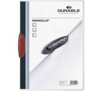 DURABLE Chemise avec clip SWINGCLIP® 30 A4 transparent, Rouge, 226003