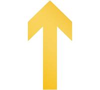 Durable Symbole de Marquage au Sol Flèche, 10 pièces, jaune, 104804 | Signalétique adhésive non permanente, antidérapant R9, flèche pour entrepôt et production, épaisseur 0,2 mm