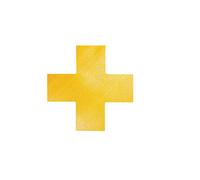 Durable Symbole de marquage au sol permanent - Adhésif antidérapant - Croix - 15 x 10 cm - Jaune - Lot de 10