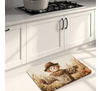Durable Tapis De Bienvenue Épouvantail Automne Récolte Vintage Tapis De Bain Anti-Poussière Tapi D'Entrée pour Terrasse Cuisine Entrée 40X60Cm