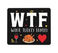 Durable Tapis de Bureau Accueil de Thanksgiving WTF Wine Famil Mousepad Mouse Pad 25x30cm pour Souris,Jeux,Ordinateur