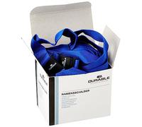 DURABLE Tour de cou avec attache mousqueton – Sécurité anti-traction – 44 cm – Boîte de 10 – Bleu