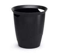Durable Trend 1701710060 Trend Corbeille à Papier Bureau Poignées Intégrées Plastique Noir Opaque 16 Litres Hauteur 33cm