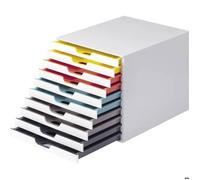 Durable 763027 Module de classement Varicolor Mix 10 Tiroirs de H22 mm pour Documents A4, Folio, Enveloppes