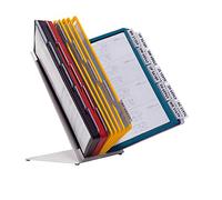 Durable Vario Display System Table 30, Système de consultation, gris | Support pupitre métal avec 30 pochettes A4, polypropylène mat antireflet, antidérapant, 340x400x510 mm