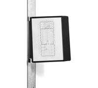 Durable Vario Magnet Wall Support Mural Magnétique, 10 Pochettes A4, noir | Plaques Sherpa antireflet en polypropylène, fixation sur surfaces métalliques, métal robuste, 1 pièce