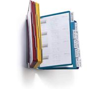Durable Vario Support Mural A4, 20 Pochettes, multicolore, 551200 | Système de consultation avec plaques Sherpa, cadre en métal, onglets d'indexation, kit de fixation