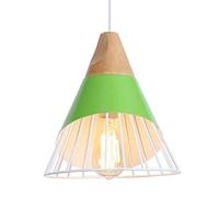 Durable Vintage Industriel Vent Bois Couleur Tête Unique Suspension Lumière Créative Personnalité Bar Hôtel Restaurant Décoration Lustre Mode Fer Forgé Suspension E27 Support De Lampe, Couleur: